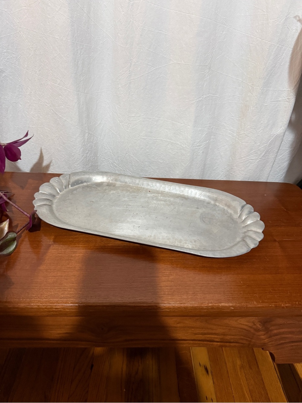Vintage-Style Silver Decorative Tray - Classic Home Bath Accent